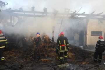 Interventia pompierilor a fost dificila si a durat aproape 5 ore