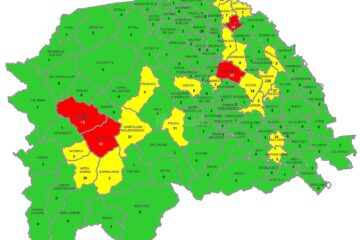Harta cazurilor active din județ