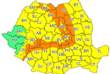 Cod portocaliu de vânt puternic, în jumătatea sud-vestică a județului