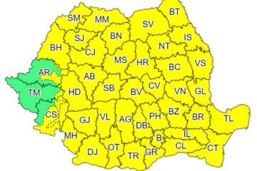 Cod galben de vânt și ploi abundente, pentru marți, 13 octombrie