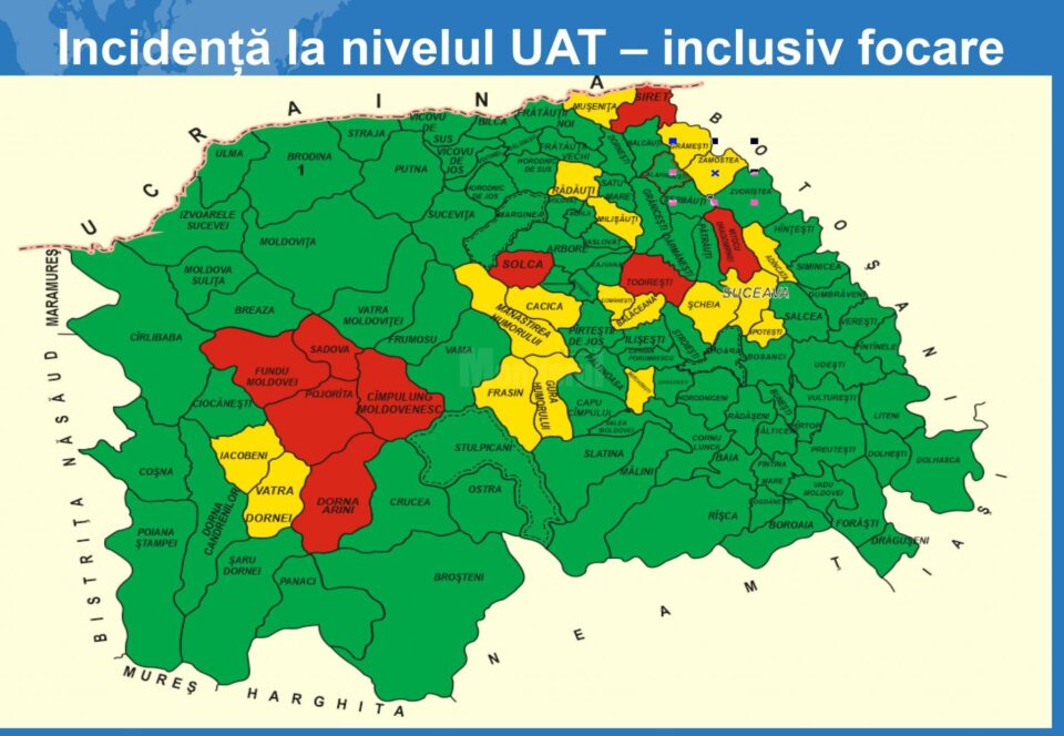 Incidența cazurilor la nivelul unităților administrativ-teritoriale