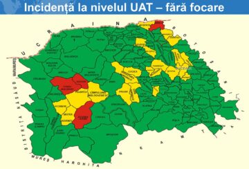 Incidența cazurilor la nivelul unităților administrativ-teritoriale, fără focare