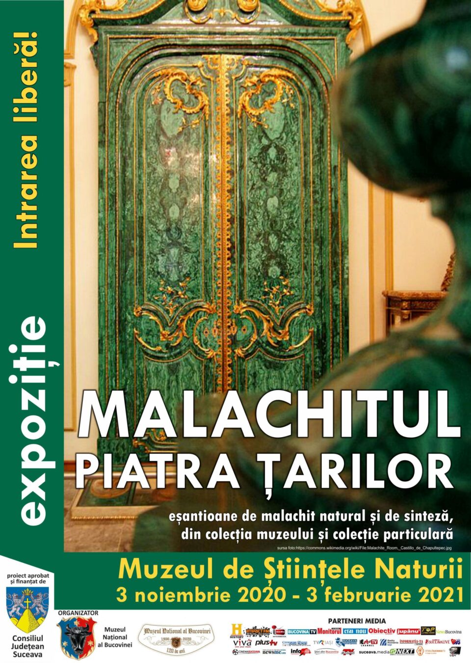 Expoziția temporară „Malachitul – Piatra Țarilor”, la Muzeul de Științele Naturii Suceava
