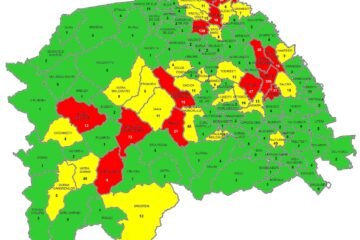 Numărul de cazuri active din fiecare localitate din județ