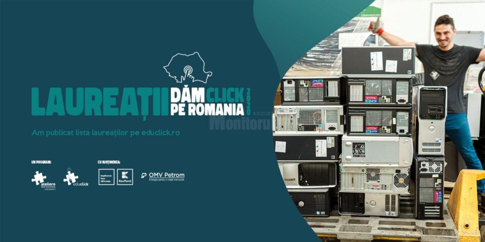 Patru instituții de învățământ și organizații din județ au obținut donații de calculatoare în urma concursului de proiecte de pe platforma EduClick