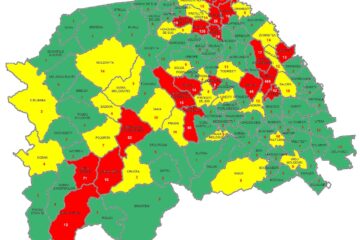Distribuția cazurilor de Covid-19 în evoluție, în fiecare localitate din județul Suceava