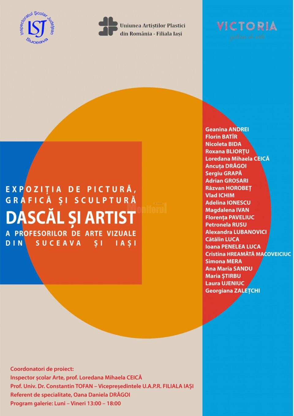 Profesori de arte vizuale suceveni expun la Iași, în cadrul expoziției „Dascăl și artist”