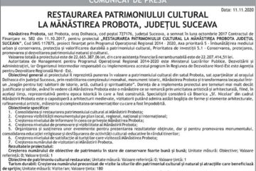RESTAURAREA PATRIMONIULUI CULTURAL LA MĂNĂSTIREA PROBOTA, JUDEȚUL SUCEAVA