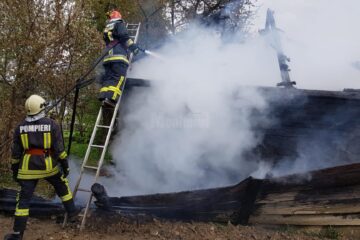 Pompierii au intervenit pentru stingerea anexelor