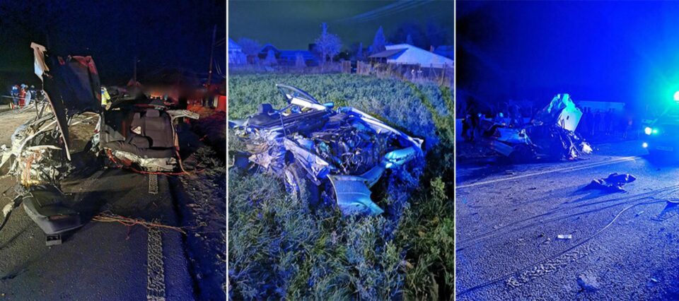 Mașina s-a transformat într-un morman de fiare contorsionate