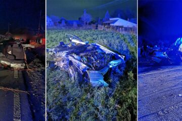 Mașina s-a transformat într-un morman de fiare contorsionate