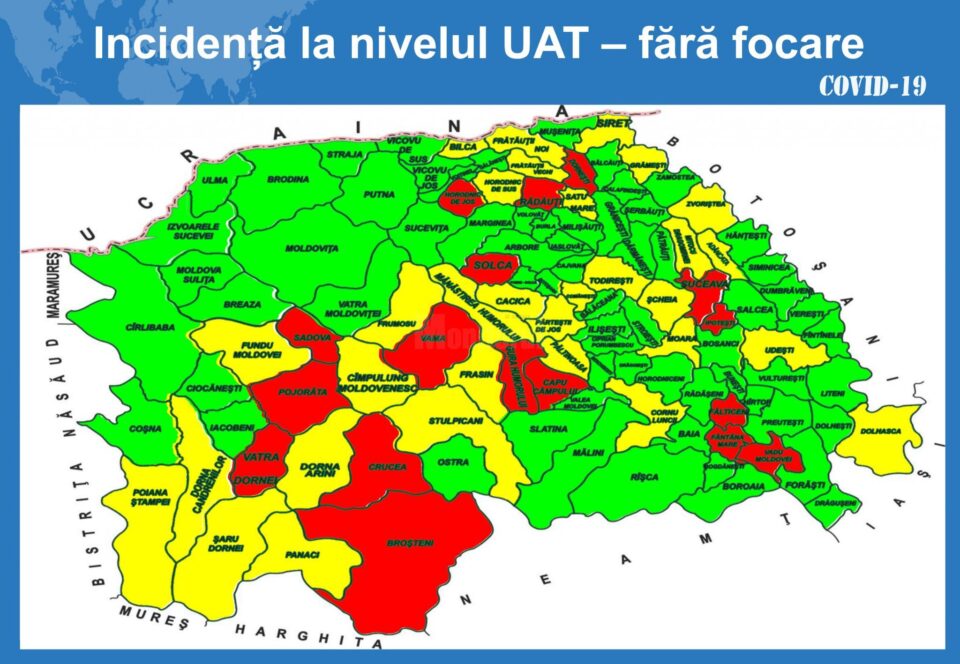 Incidența cazurilor la nivelul unităților administrativ-teritoriale