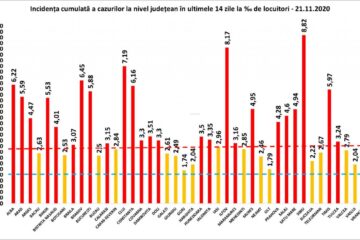 Incidenta cazurilor in data de 21 noiembrie