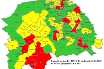 1.806 cazuri de Covid-19 sunt în evoluție în 110 localități din județul Suceava
