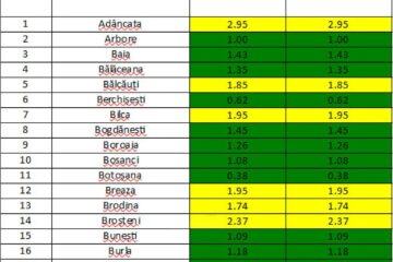 Incidența cazurilor de Covid-10 în fiecare localitate din județul Suceava