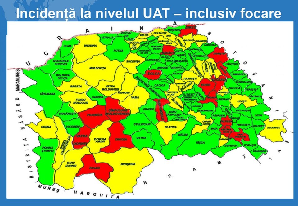 Incidența cazurilor pozitive în municipiul Suceava a depășit 4 la mie; în județ sunt 5 focare Covid-19