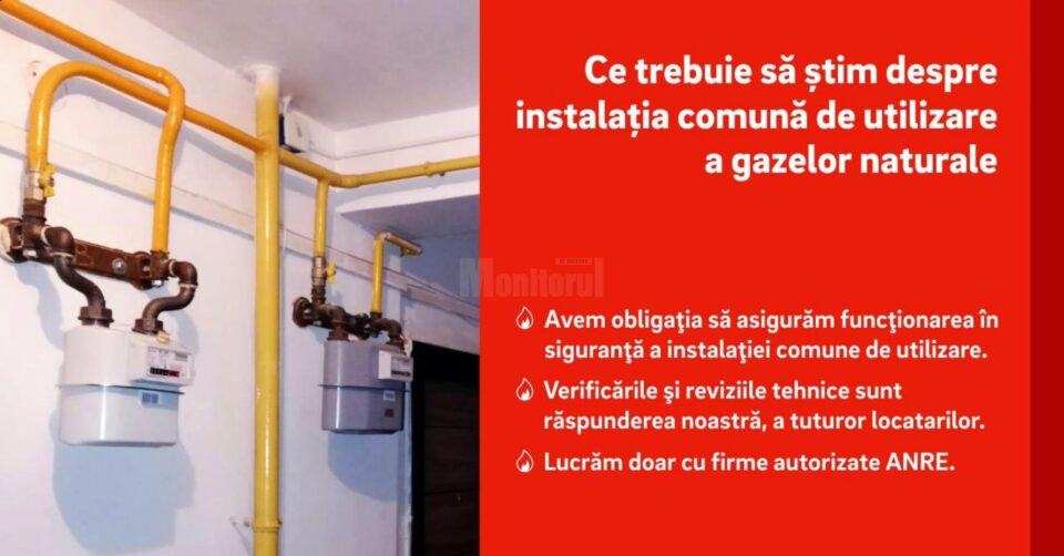 Compania de distribuție a gazelor naturale le recomandă asociațiilor de proprietari să se ocupe de întreținerea instalațiilor comune de utilizare a gazului