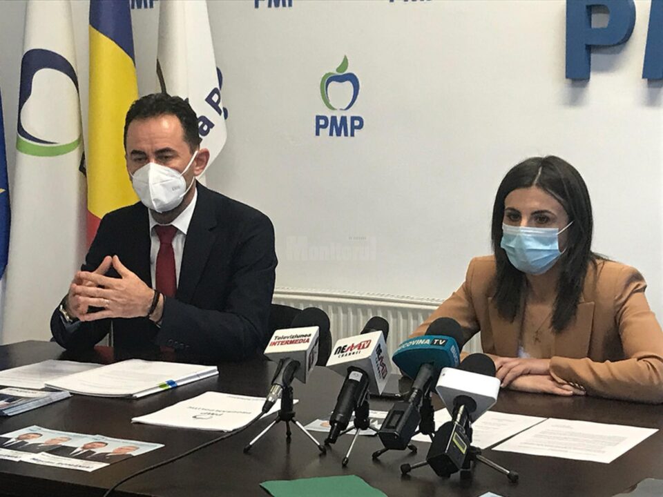 Marian Andronache și secretarul general adjunct al PMP, Ioana Constantin