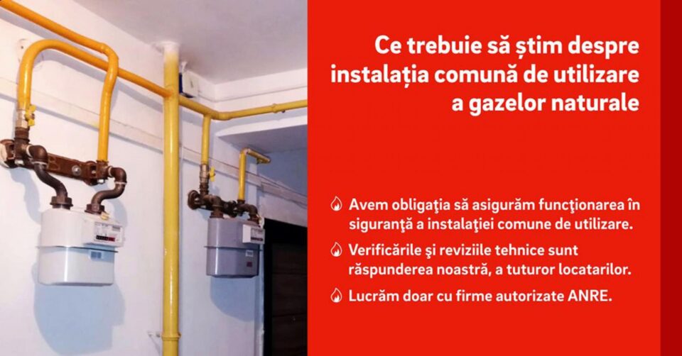 Compania de distribuție a gazelor naturale le recomandă asociațiilor de proprietari să se ocupe de întreținerea instalațiilor comune de utilizare a gazului Compania de distribuție a gazelor naturale le recomandă asociațiilor de proprietari să se ocupe de întreținerea instalațiilor comune de utilizare a gazului