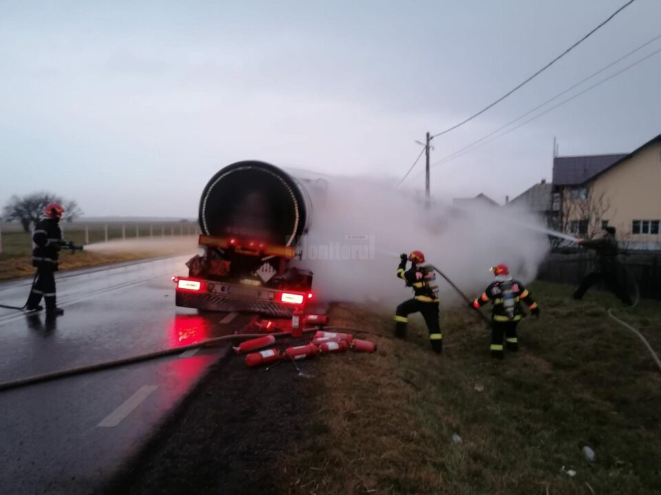 Interventie stingere incendiu cisterna