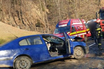 Autoturismul Skoda implicat in accident