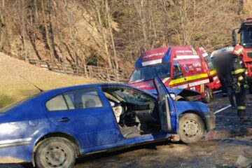 Autoturismul Skoda care a pătruns pe contrasens