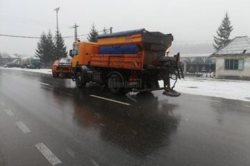 Intervenție de combatere a poleiului pe drumurile din județ