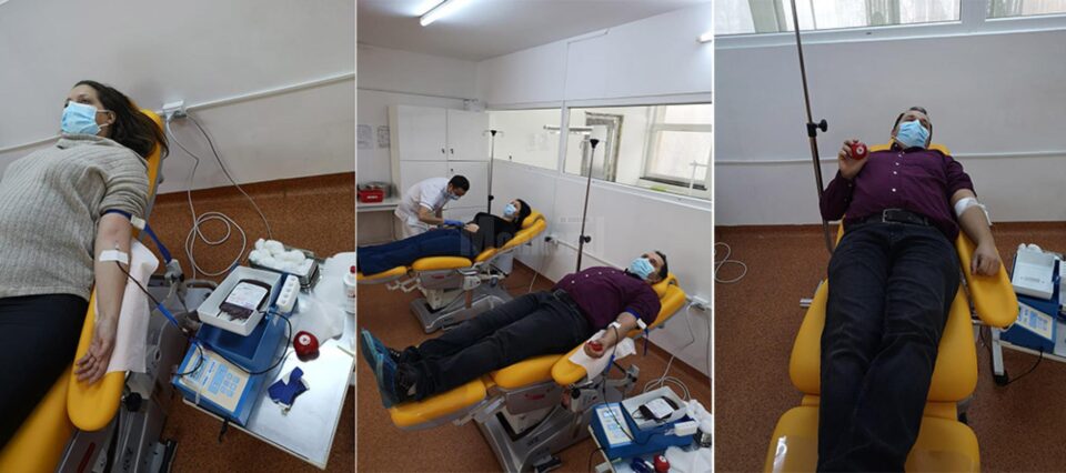 Polițiștii de la Centrul de Refugiați au donat sânge și plasmă