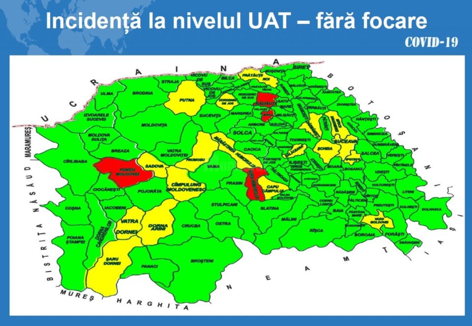 Doar patru localități din județul Suceava mai sunt în scenariul roșu