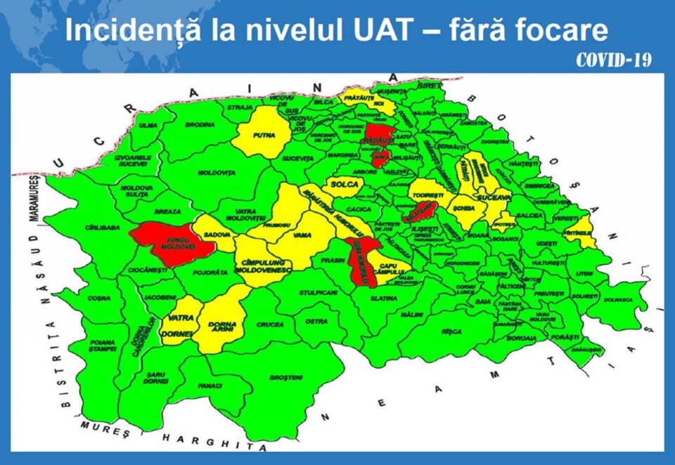In județul Suceava sunt cinci localități în scenariul roșu