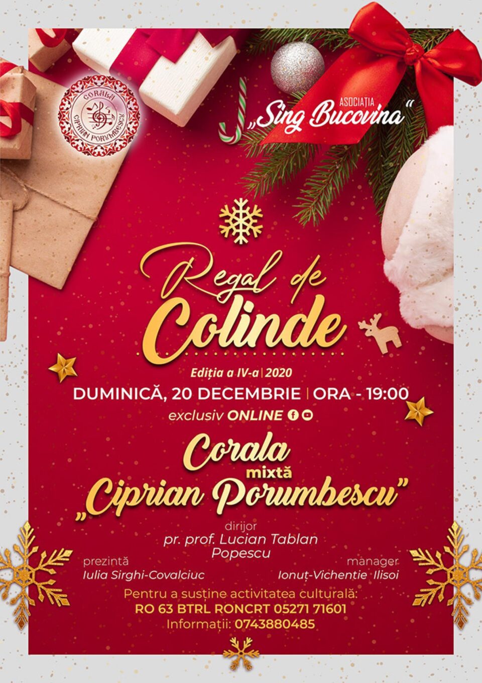 „Regal de colinde”, ediția a IV-a, duminică, exclusiv online