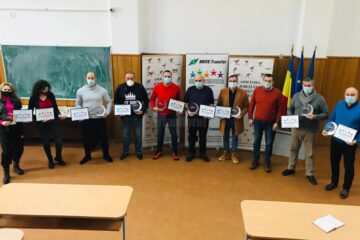 Poza de grup cu premianții acțiunii organizate de AJSPT Suceava