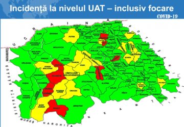 Incidența la nivelul județului, cu focare