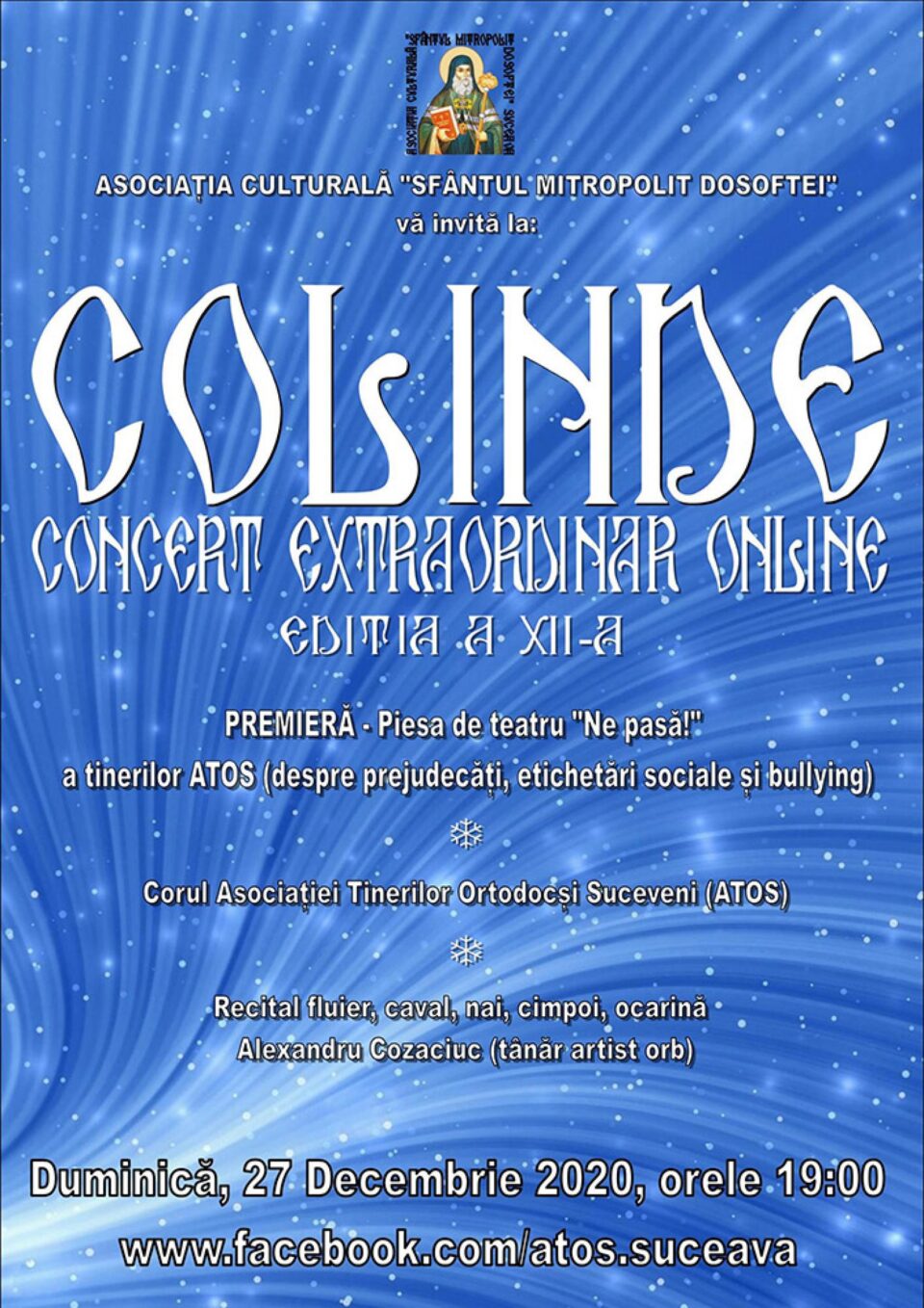 Concert extraordinar de colinde al Asociației Culturale „Sfântul Mitropolit Dosoftei”