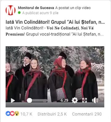 Locul III - Grupul vocal-tradițional “Ai lui Ștefan, noi oșteni” al Liceului Tehnologic „Ion Nistor” Vicovu de Sus