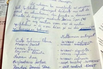 Lista de semnături de la Spitalul Rădăuți