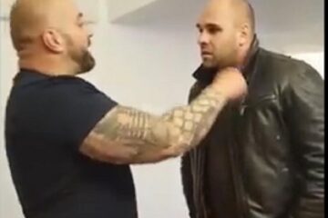 Bogdan Galaton și polițistul Răzvan Bolea