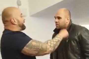 Bogdan Galanton și polițistul Răzvan Bolea