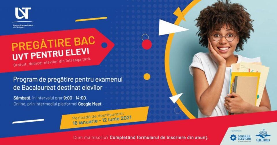 Universitatea de Vest din Timișoara sprijină elevi din toată țara în pregătirea examenului de bacalaureat Universitatea de Vest din Timișoara sprijină elevi din toată țara în pregătirea examenului de bacalaureat
