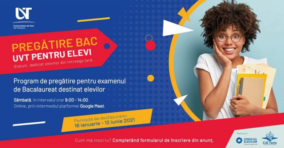 Universitatea de Vest din Timișoara sprijină elevi din toată țara în pregătirea examenului de bacalaureat Universitatea de Vest din Timișoara sprijină elevi din toată țara în pregătirea examenului de bacalaureat