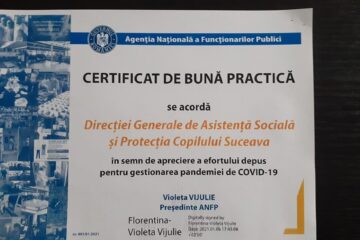 „Certificat de bună practică” primit de DGASPC Suceava