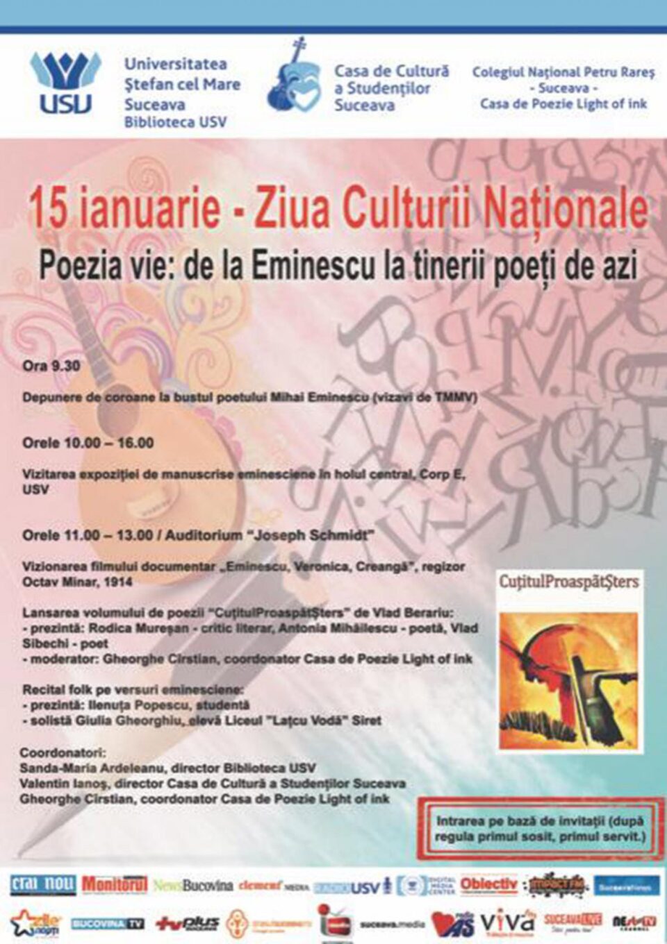 Ziua Culturii Naționale, sărbătorită, conform tradiției, și în acest an la USV Ziua Culturii Naționale, sărbătorită, conform tradiției, și în acest an la USV
