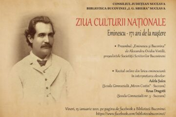 „Eminescu – 171 de ani de la naștere”, eveniment online, la Biblioteca Bucovinei