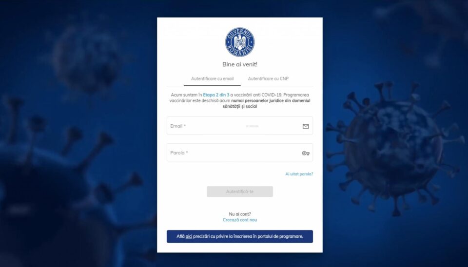 Platforma pentru programare la vaccinarea anti-Covid funcționează în salturi