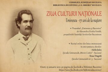 „Eminescu – 171 de ani de la naștere”, eveniment online, la Biblioteca Bucovinei