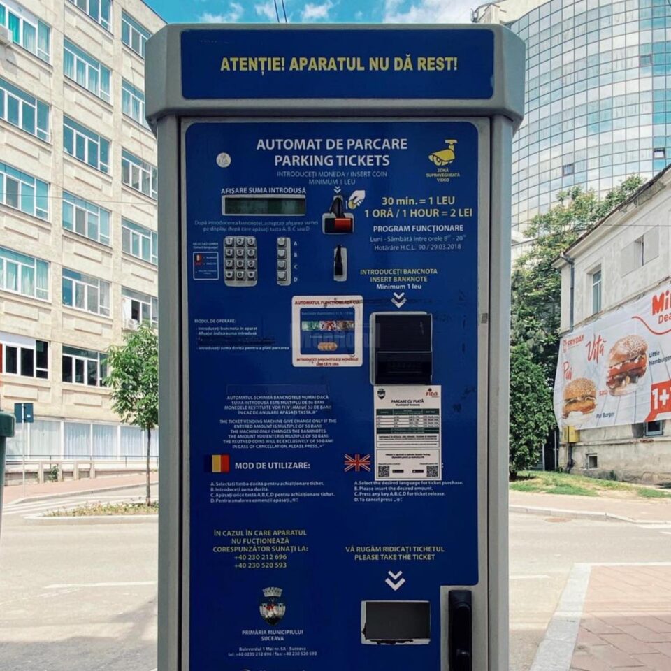 Tarifele pentru parcările cu plată din Suceava sunt de 1 leu pe oră în subteran și 2 lei pe oră la suprateran