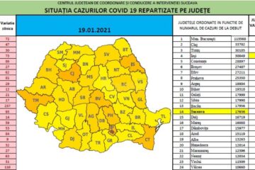 Suceava, în topul județelor cu cele mai multe cazuri noi de coronavrius