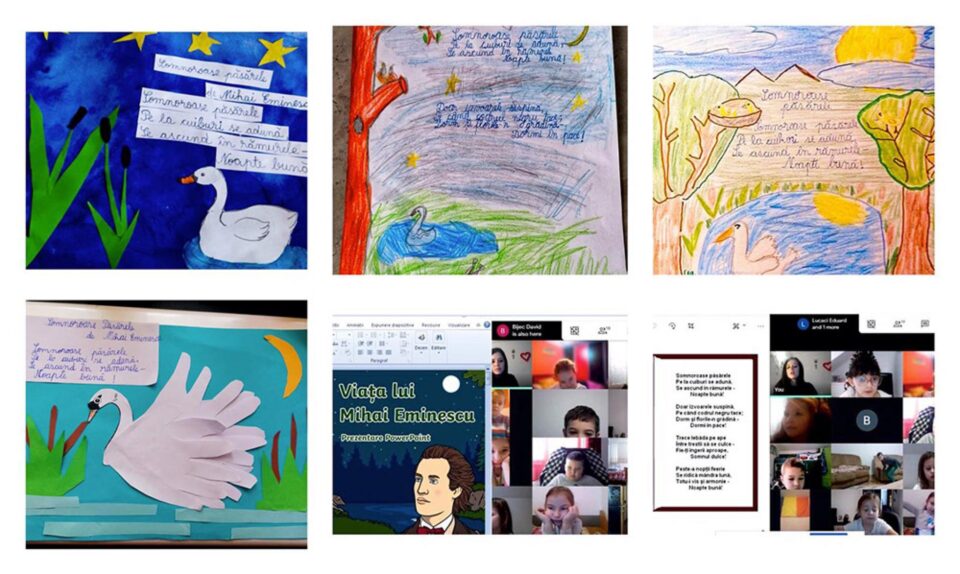 „Dor de Eminescu”, proiect online la Școala Gimnazială Nr. 4 Suceava