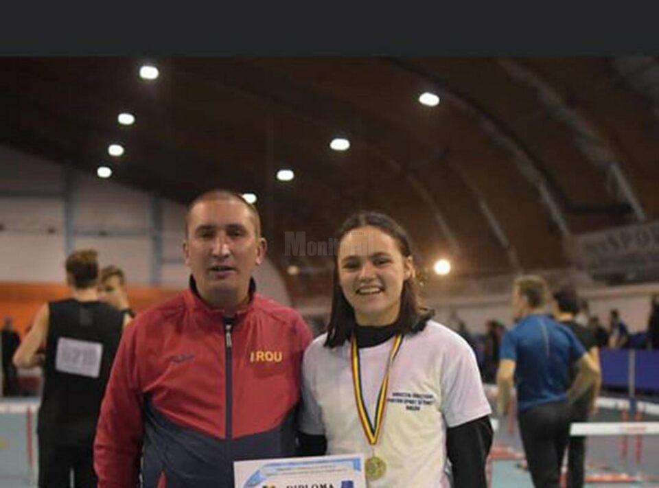 Antrenorul Cristian Prîsneac alături de Claudia Ionela Costiuc