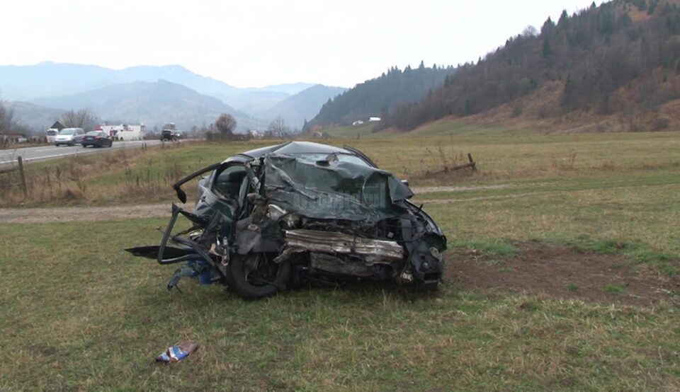 Halul în care a ajuns BMW-ul după impact